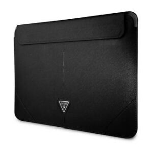 Guess Saffiano Triangle Metal Logo Computer Sleeve 16″ Black