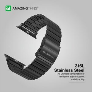 AMAZING THING náhradní pásek Apple Watch 45/49mm TITAN STEEL BAND TSE49BK Black